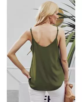 Azura Exchange Buttoned Tank Top M зелёный