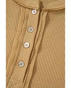 Azura Exchange Camel текстурированный трикотажный топ свободного кроя с заниженной линией плеч и полукнопками XL верблюд