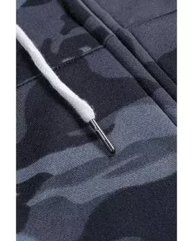 Azura Exchange Пальто с капюшоном и застежкой-молнией с камуфляжным принтом L чёрный