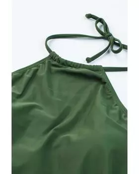 Azura Exchange Купальник из двух частей с камуфляжным принтом и бретелью через шею S зелёный