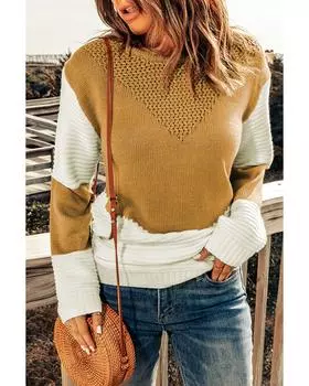 Azura Exchange Chevron Pullover Sweater M коричневый