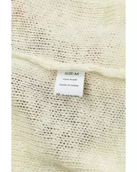 Azura Exchange Свитер с заниженными плечами и шевронным узором L бежевый