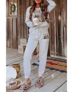 Azura Exchange Christmas Tree Graphic Lounge Set S серый