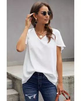 Azura Exchange Classic V Neck Tee S белый