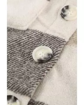 Azura Exchange Color Block Buttoned Long Sleeve Jacket with Pocket S хаки