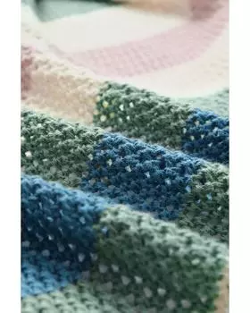 Azura Exchange Color Block Hollowed Knit Cardigan L зелёный