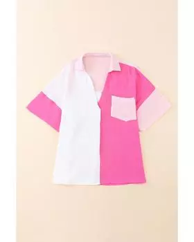 Azura Exchange Color Block Polo Shirt L ярко-розовый