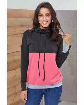 Azura Exchange Colorblock Thumbhole Sleeved Sweatshirt 2XL серый