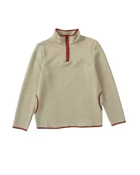 Azura Exchange Contrast Binding Snap Button Geometric Pullover Sweatshirt M бежевый