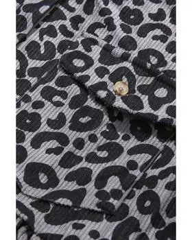 Azura Exchange Вельветовая жакет с оборками M леопардовый