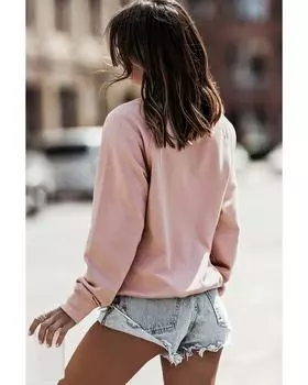 Azura Exchange Свитшот из хлопковой смеси M розовый