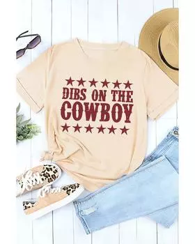 Azura Exchange COWBOY Letter Star Graphic Print T Shirt L хаки