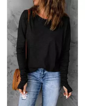 Azura Exchange Crew Neck Long Sleeve Long Sweatshirt M чёрный