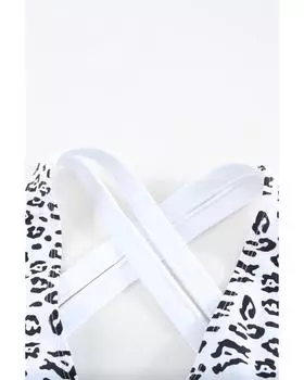 Azura Exchange Criss Cross Leopard Print Bikini Set M белый