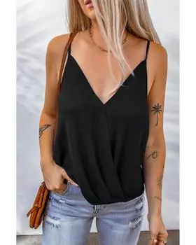 Azura Exchange Criss Cross V Neck Tank Top M чёрный