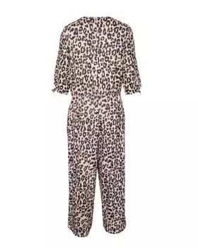 Azura Exchange Комбинезон с вырезом и короткими рукавами 1X леопардовый