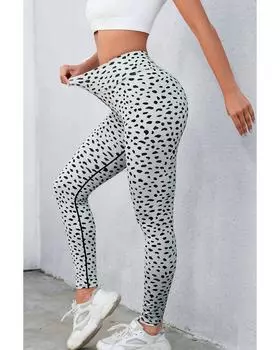 Azura Exchange Dalmatian Spots Printed Stretchy High Waist Leggings S абрикосовый