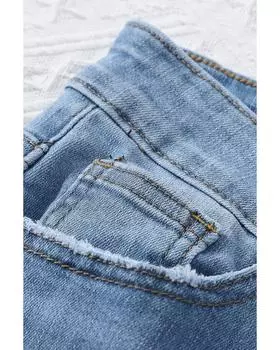 Azura Exchange Потертые брюки-бойфренды из денима S небесно-голубой