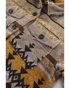 Azura Exchange Дизайнерская куртка с ацтекским принтом L коричневый