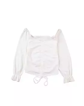 Azura Exchange Drawstring Ruched Off The Shoulder Crop Top 2XL белый