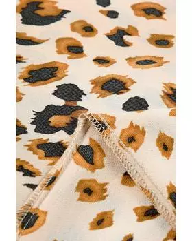 Azura Exchange Дымчатые широкие брюки с высокой талией 1X леопардовый