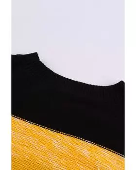 Azura Exchange Джемпер с цветными блоками и рукавами-фонариками S разноцветный