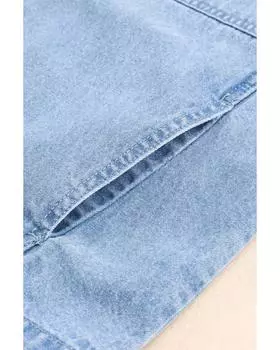 Azura Exchange Джинсовая куртка на пуговицах XL небесно-голубой