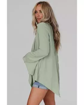 Azura Exchange Топ с рукавами-колоколом Expose Seam M зелёный