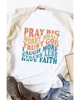 Azura Exchange Faith Inspired Words Print T-Shirt XL белый
