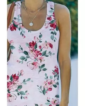 Azura Exchange Майка-борцовка с цветочным принтом XL белый