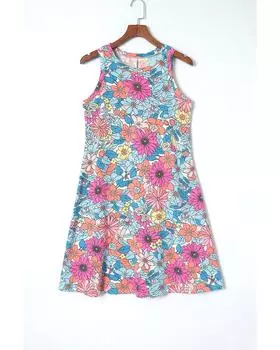 Azura Exchange Floral Print Sleeveless Mini Dress S разноцветный