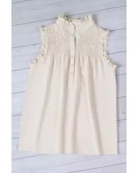 Azura Exchange Frilled Tank Top with Buttons XL абрикосовый