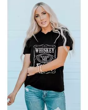 Azura Exchange Frisky Print Crewneck Graphic Tee 2XL чёрный