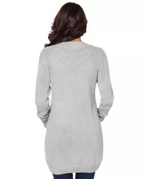 Azura Exchange Кардиган с передним карманом и застежкой на пуговицы S серый