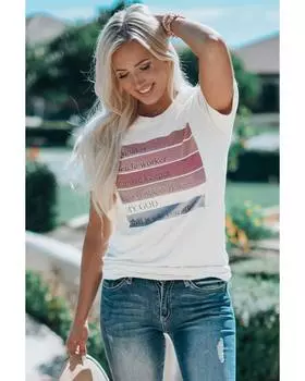 Azura Exchange Футболка с графическим принтом и круглым вырезом L белый