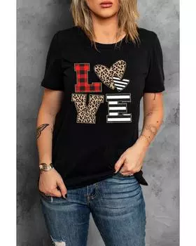 Azura Exchange Футболка с графическим принтом в виде сердца M чёрный