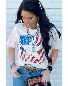 Azura Exchange Футболка с круглым вырезом и графическим принтом L белый