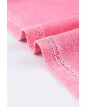 Azura Exchange Футболка с кружевом и накладным карманом, выполненная в технике кислотной стирки XL розовый