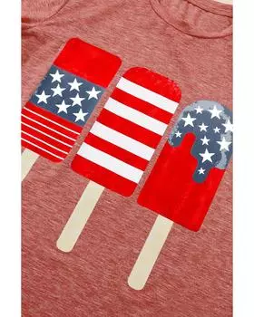 Azura Exchange Футболка с патриотическим мороженым L красный