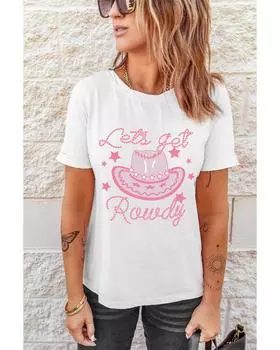 Azura Exchange Футболка с принтом Rowdy Star S белый