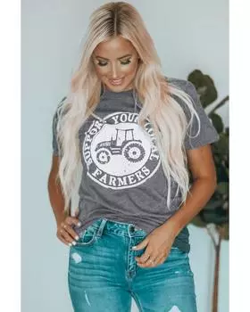 Azura Exchange Футболка с рисунком LOCALFARMERS S серый