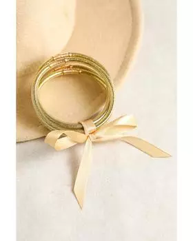 Azura Exchange Glitter Jelly Bow Knot Ribbon Bracelet Set ONE SIZE жёлтый