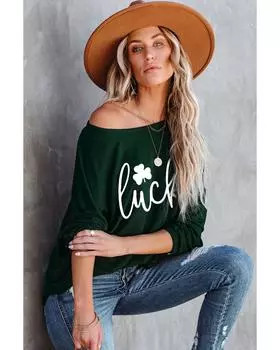 Azura Exchange Graphic Print Long Sleeve Top M зелёный