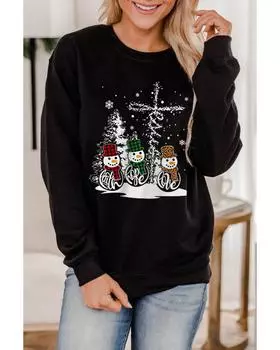 Azura Exchange Graphic Print Pullover Sweatshirt S чёрный