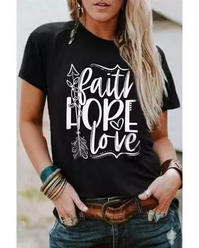 Azura Exchange Футболка с коротким рукавом и графическим принтом M чёрный