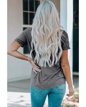 Azura Exchange Серый флаг США Баночки для напитков Слоган Графическая футболка S серый