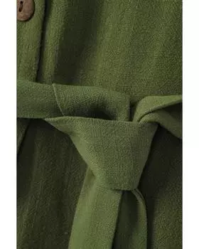 Azura Exchange Зеленый комбинезон с V-образным вырезом на пуговицах и поясом S зелёный