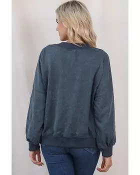 Azura Exchange Halloween Letter Graphic Drop Shoulder Sweatshirt 2XL небесно-голубой