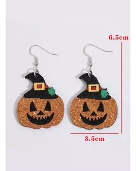 Azura Exchange Halloween Pumpkin Dangle Earrings One Size пламенный/золотой