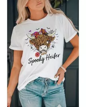 Azura Exchange Halloween Vibe Graphic Tee XL белый